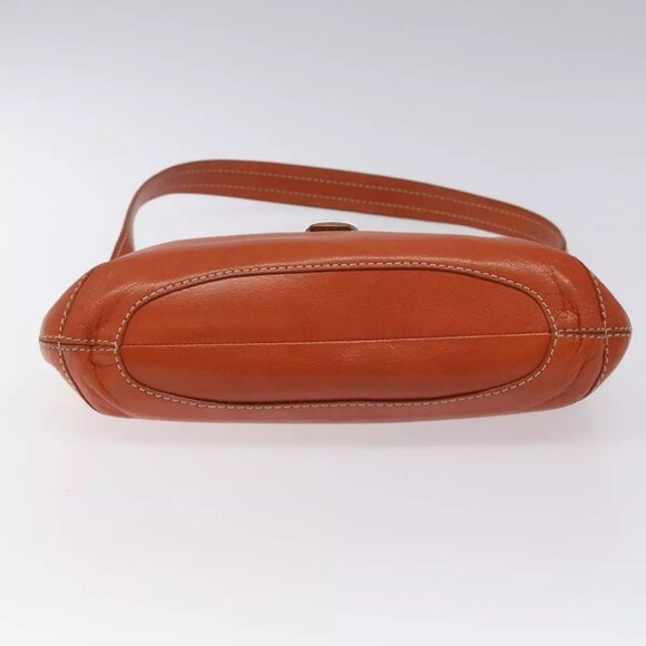 CELINE Shoulder Bag Leather Orange Auth EC246 - Picture 6 of 16